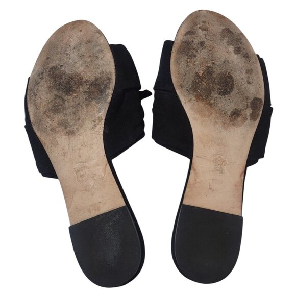 Tory Burch Annabelle Bow Knot Black Suede Slide Sandals Sz 9M - Picture 8 of 8